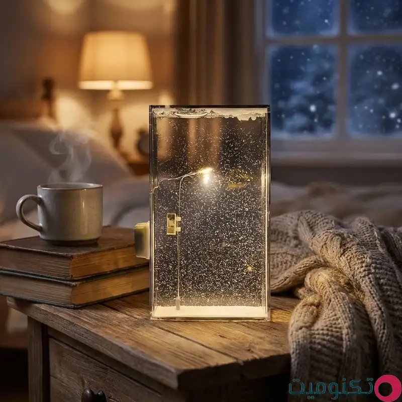 چراغ خواب بدون پایه مدل شب برفی با نور آفتابی