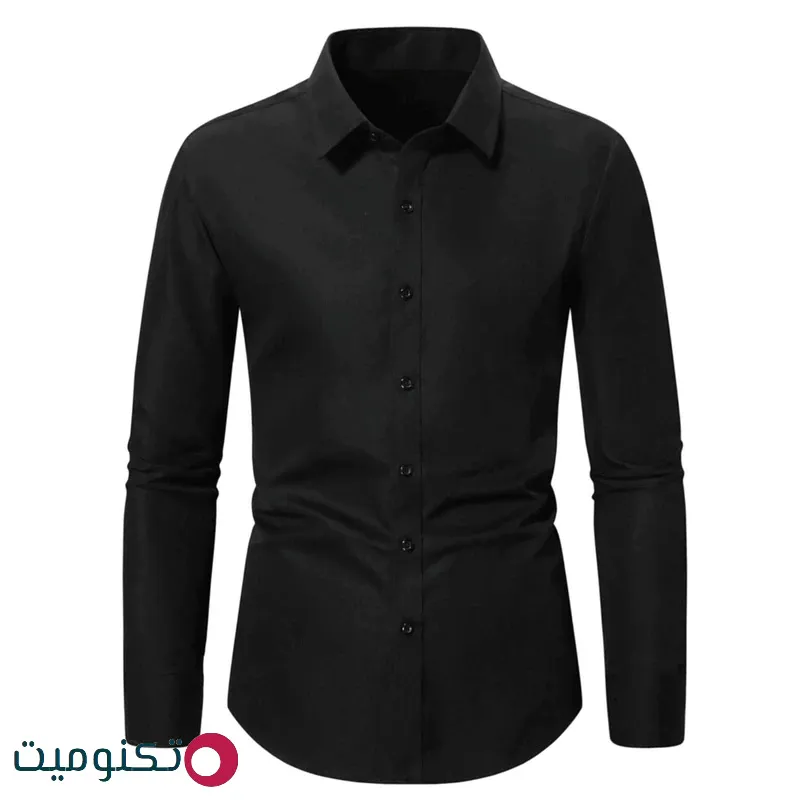 پیراهن مشکی آستین بلند مردانه ابراف مدل دوشین رنگ مشکی