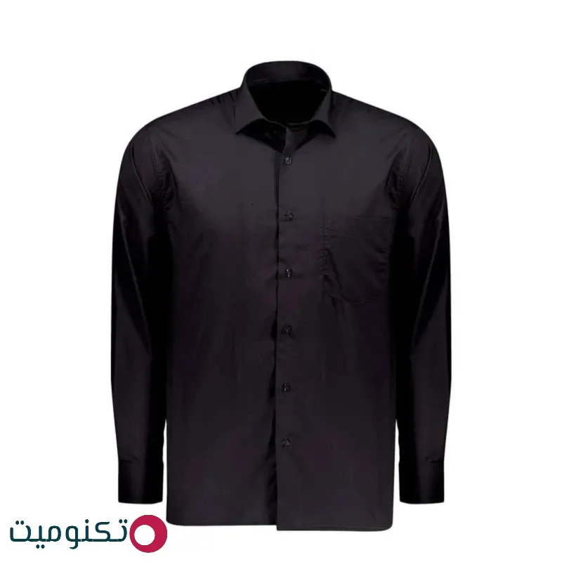 پیراهن مشکی آستین بلند مردانه کد 7412